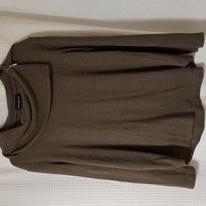 STITCH FIX: Fortune + Ivy XL Taupe Brown Cowl Neck Sweater with Zipper Detail